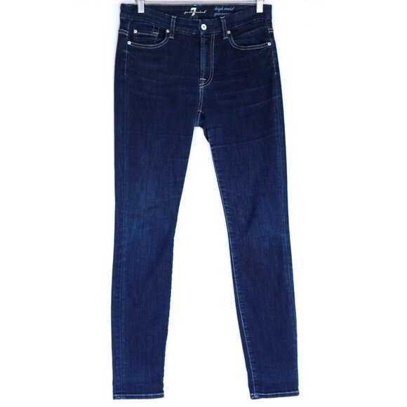 7 For All Mankind Women's Size 29 Blue Skinny Jeans High Waist Gwenevere Denim - Picture 7 of 7
